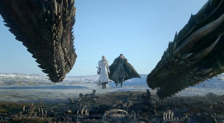 Jon y Dany ante los dragones de 'Juego de Tronos'