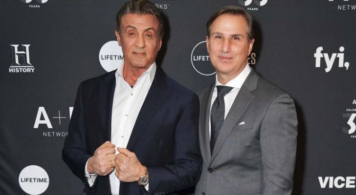 Sylvester Stallone y Paul Buccieri, presidente de A+E Networks