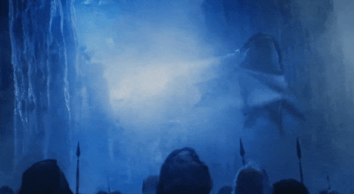 Viserion y el Rey de la Noche derriban el Muro