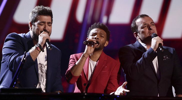 Antonio Orozco, Marcelino y Javi Moya en la semifinal de 'La Voz'