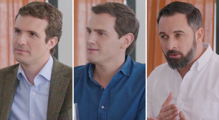 Pablo Casado, Albert Rivera y Santiago Abascal en &#39;Mi casa es la tuya&#39;
