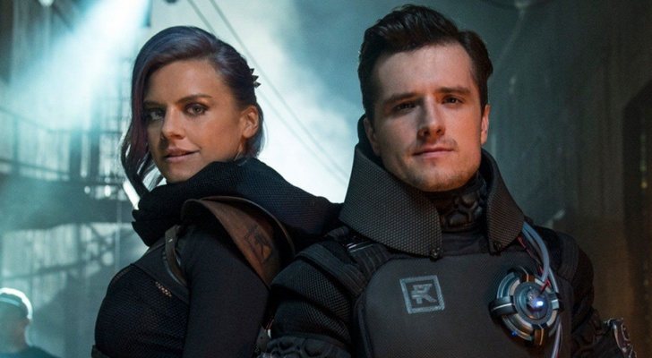 Eliza Coupe y Josh Hutcherson en &#39;Future Man&#39;