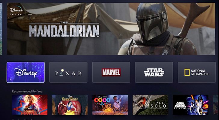 Un vistazo a la interfaz de Disney+