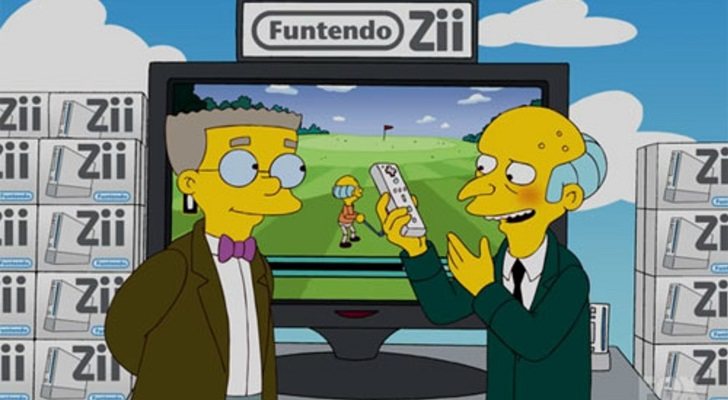 El señor Burns disfrutando con la Funtendo Zii