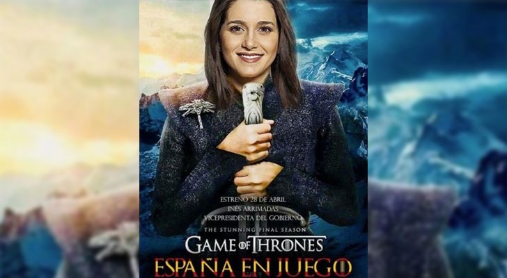 Inés Arrimadas como Khaleesi con la espada de Jon Snow