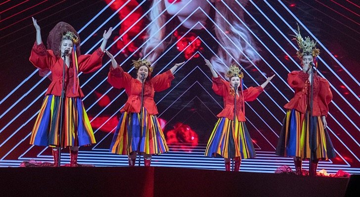 El cuarteto Tulia, representante de Polonia, en su primer ensayo en Eurovisión 2019