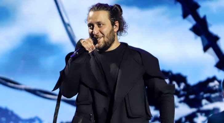 Oto Nemsadze, representante de Georgia, en su primer ensayo en Eurovisión 2019