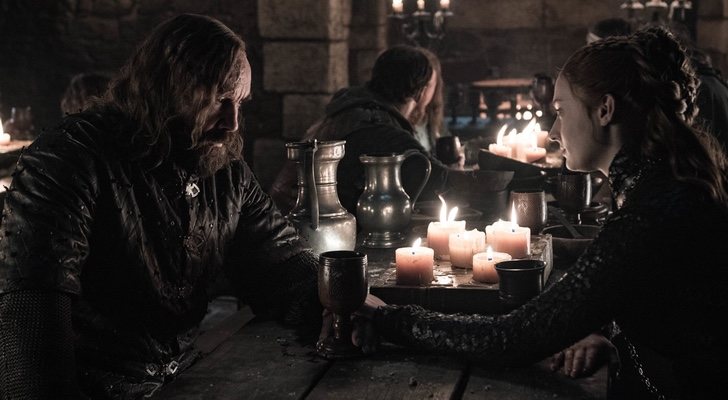 Sophie Turner y Rory McCann como Sansa Stark y El Perro en el 8x04 de &#39;Juego de Tronos&#39;