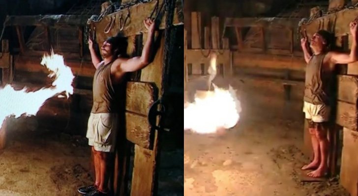 Omar Montes y Carlos Lozano en la prueba del fuego de 'Supervivientes 2019'