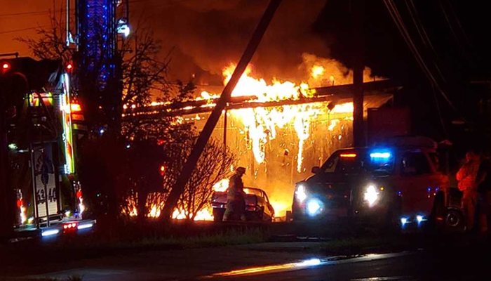 Una imagen del incendio en Ulster