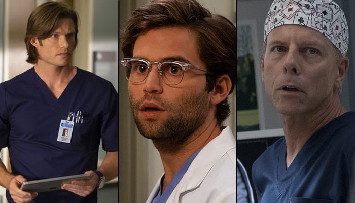 Chris Carmack, Jake Borelli y Greg Germann en &#39;Anatomía de Grey&#39;