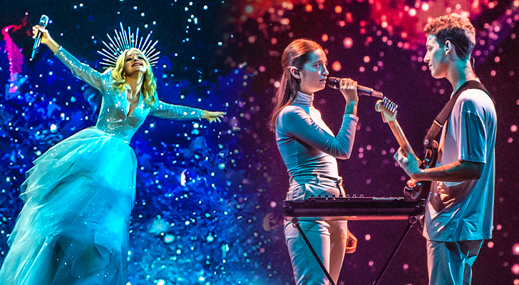 Representantes de Australia y Eslovenia en el Dress Rehearsal de Eurovisión 2019