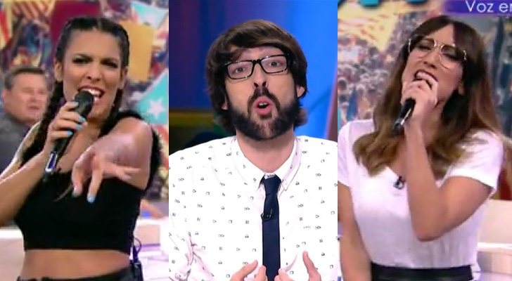 Lorena Castell, Quique Peinado y Ana Morgade, en 'Zapeando'