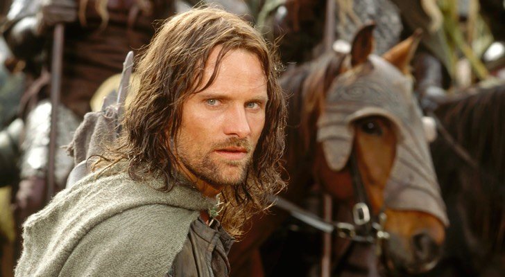 Viggo Mortensen en la adaptación cinematográfica de "El Señor de los Anillos"