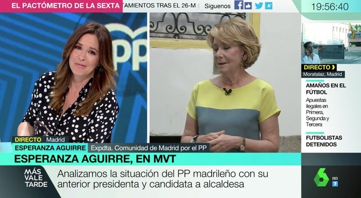 Mamen Mendizábal y Esperanza Aguirre en 'Más vale tarde'