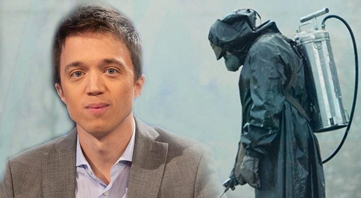 Íñigo Errejón junto a un fotograma de &#39;Chernobyl&#39;