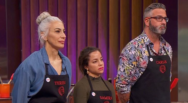 Teresa, Samira y Carlos en 'MasterChef 7'