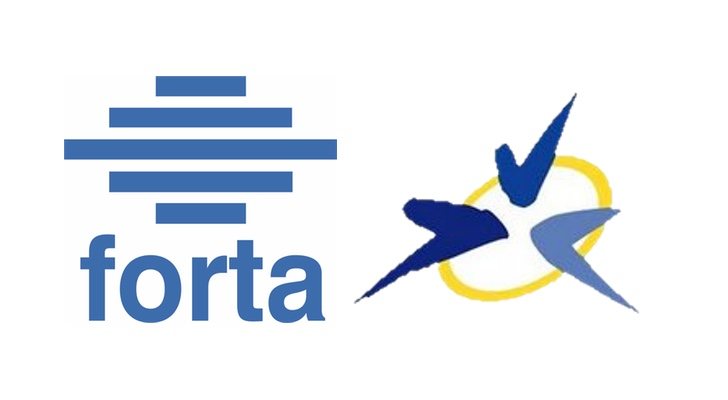 A la izda. Logotipo de la Forta. A la dcha. Logotipo de la UER