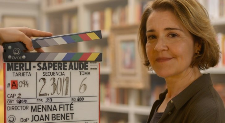 María Pujalte en el rodaje de 'Merlí: Sapere Aude' 