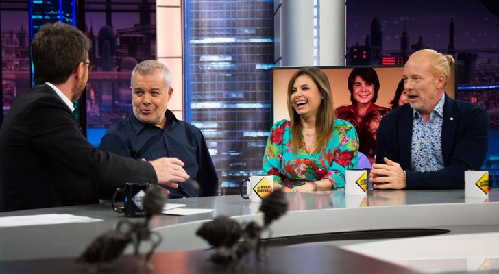 Pablo Motos con Tino Fernández, Yolanda Ventura y Frank Díaz en 'El hormiguero'