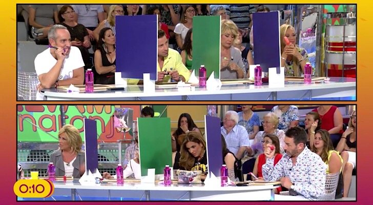 Los colaboradores de 'Sálvame' durante el test de cultura general