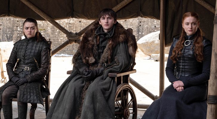 Los hermanos Stark, Arya, Bran y Sansa en la octava temporada de 'Juego de Tronos'