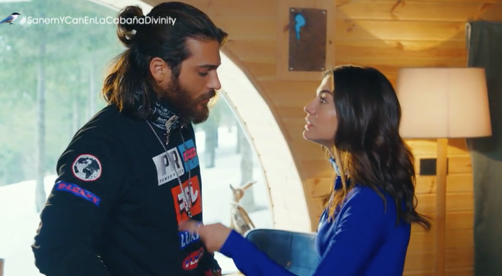Can y Sanem, discutiendo en la cabaña en 'Erkenci Kus'