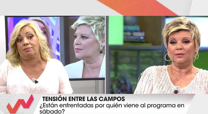 Carmen Borrego y Terelu Campos antes de su encuentro en el plató de 'Viva la vida'
