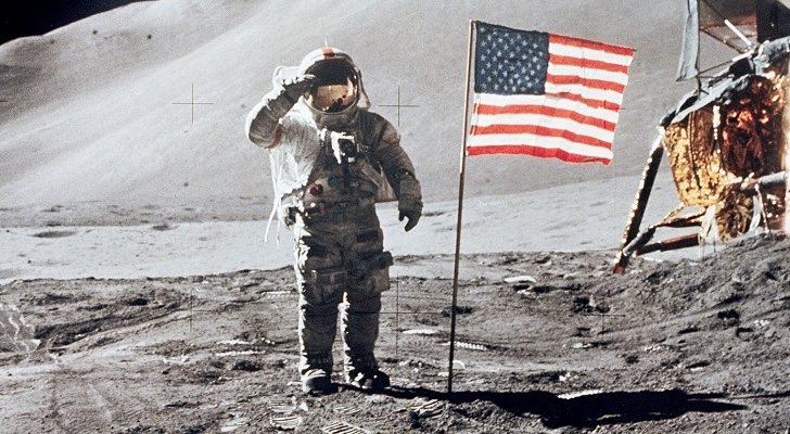 Imagen de la llegada del hombre a La Luna