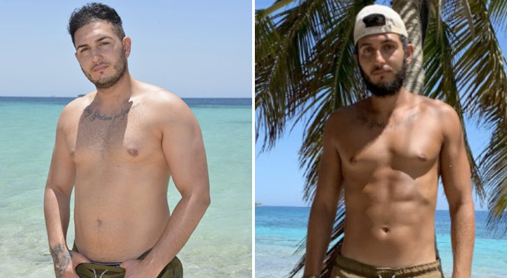 Omar antes y después de concluir su paso por 'Supervivientes 2019'