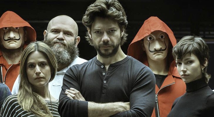 Los actores Itziar Ituño, Darko Peric, Álvaro Morte y Úrsula Corberó en la tercera parte de 'La Casa de Papel'