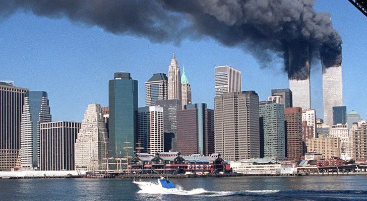 Imagen de las Torres Gemelas durante el atentado del 11-S