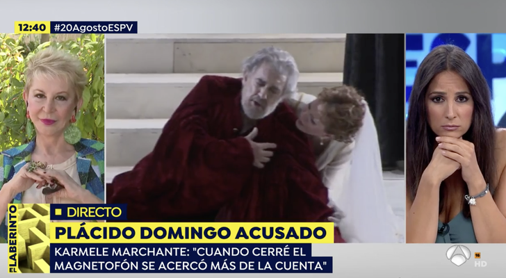 Karmele Marchante en su conexión en directo con 'Espejo Público'