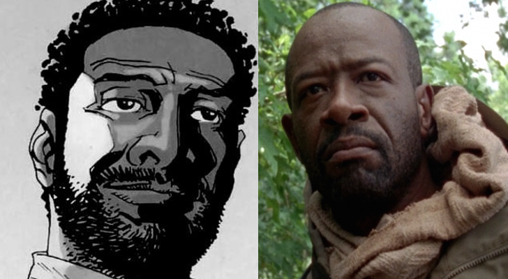 Morgan en el cómic de "The Walking Dead" y en su adaptación a serie, interpretado por Lennie James
