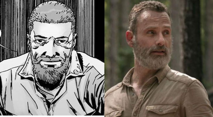Rick de 'The Walking Dead', interpretado por Andrew Lincoln para la serie y dibujado por Charlie Ardlard en el cómic
