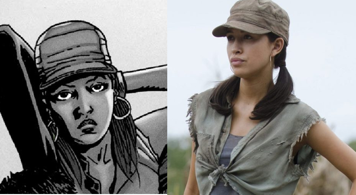 Rosita, de 'The Walking Dead', en su versión original y su adaptación a la serie de AMC