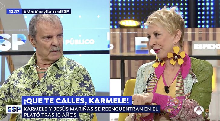 Jesús Mariñas y Karmele Marchante en su reencuentro en 'Espejo Público'