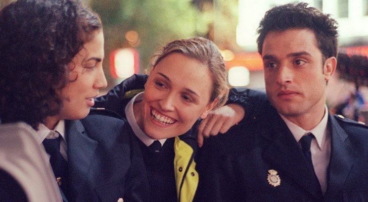 Daniel Guzmán junto a Toni Acosta y Laura Pamplona en 'Policías, en el corazón de la calle'