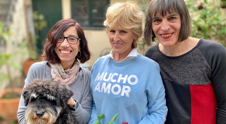 Mercedes y Scott con la pareja formada por María Antonia y Clara