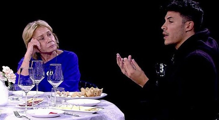 Mila Ximénez y Kiko Jiménez durante la cena en 'GH VIP 7'