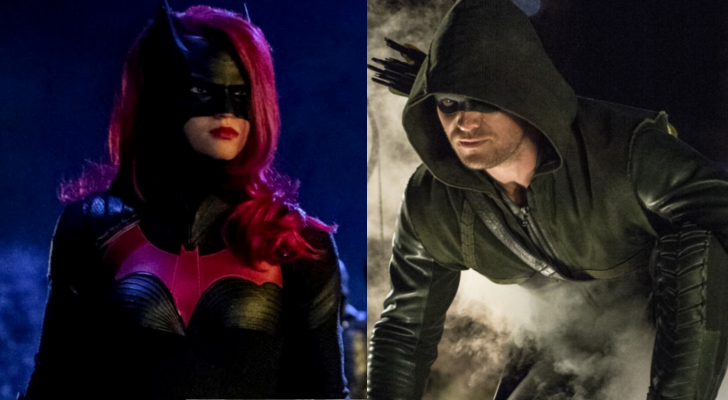 Stephen Amell y Ruby Rose enfundados en sus trajes de Flecha Verde y Batwoman