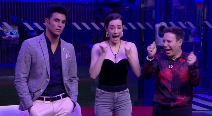 Kiko Jiménez, Adara y el Maestro Joao tras conocer la salvación de la segunda en 'GH VIP 7'