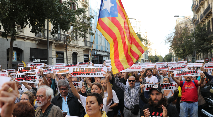Concentración en Cataluña por la sentencia del 'procés'