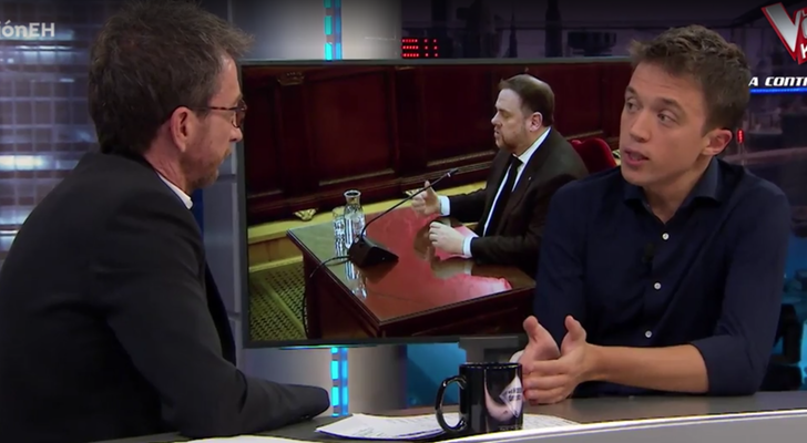 Íñiego Errejón con Pablo Motos, en 'El hormiguero'