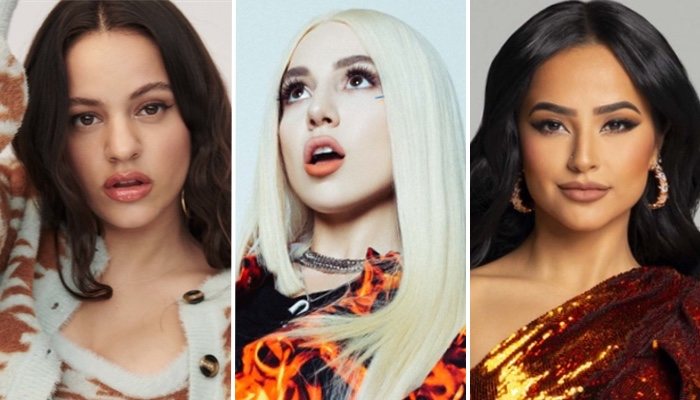 Las cantantes Rosalía, Ava Max y Becky G