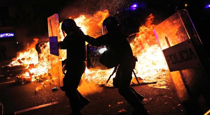 Disturbios en Barcelona