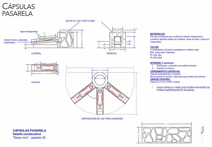 Plano del diseño de las cápsulas de 'Estoy vivo'