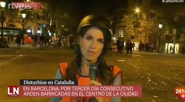 Reportera de &#39;La noche en 24h&#39; en Barcelona