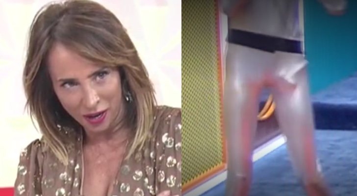 María Patiño en &#39;Socialité&#39; viendo la imagen de El Cejas con el traje