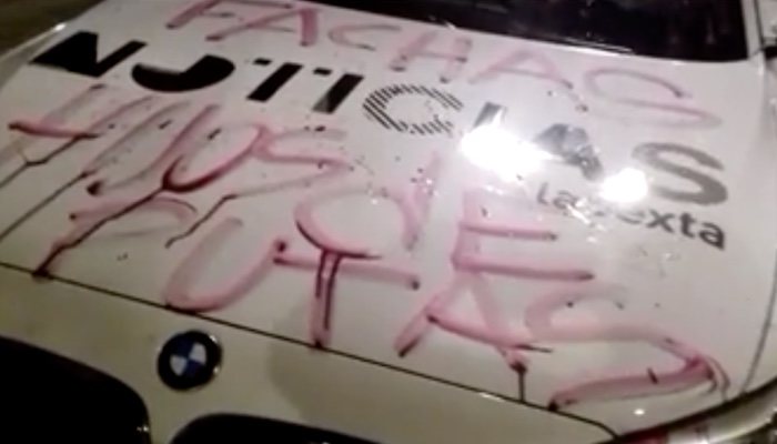 El coche de laSexta vandalizado